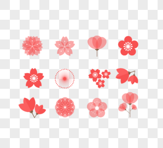 粉色简约日本樱花元素图片
