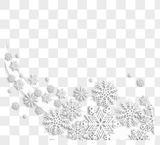 白色雪花欧洲剪纸边框图片