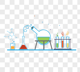 蓝色描边化学实验图片