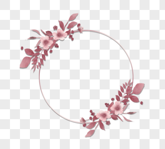 手绘典雅奢华几何玫瑰金装饰植物边框图片