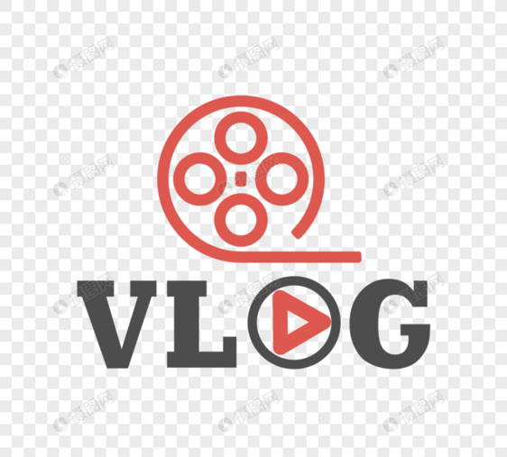 vlog电影简单创意设计徽标图片