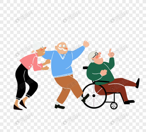 轮椅老人跳舞图图片