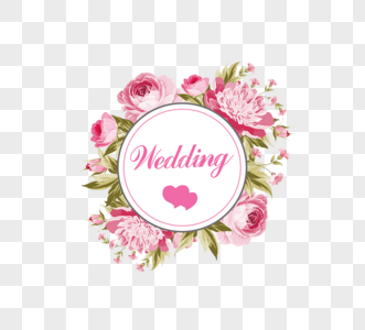 粉色婚礼花戒指图片