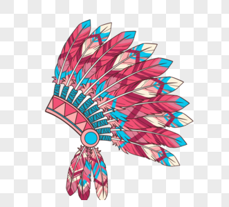 手绘印度羽毛头饰图片素材