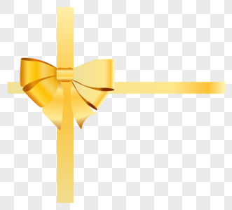 黄色礼物盒丝带蝴蝶结元素图片
