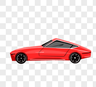 红色跑车元素图高清图片