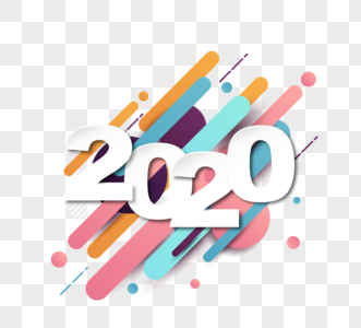2020简单抽象五颜六色边框图片