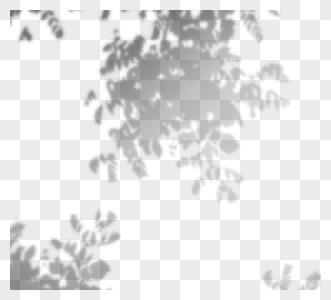 手绘创意树叶植物阴影高清图片