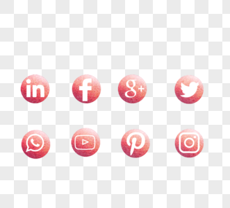 玫瑰金立体社交媒体软件图标图片
