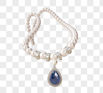 蓝宝石珍珠项链高清图片