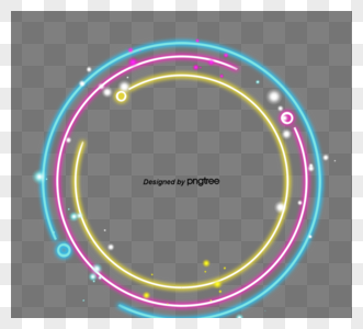 时尚霓虹灯炫彩圆形边框图片