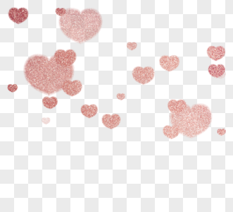 情人节玫瑰金漂浮元素图片
