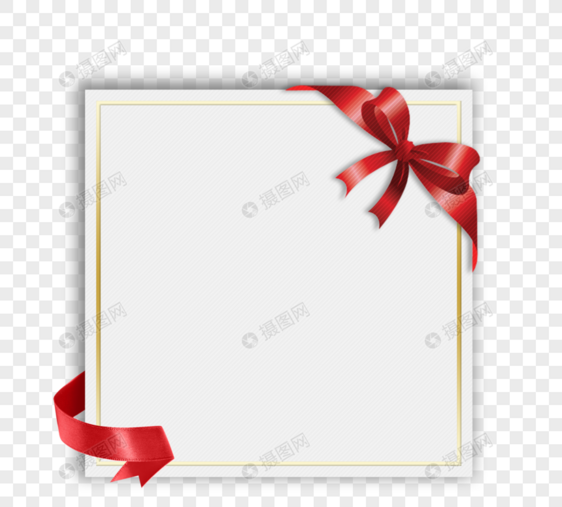红色礼物蝴蝶结包装礼物卡图片