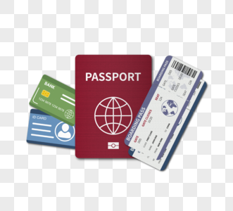 红色旅行护照票图片
