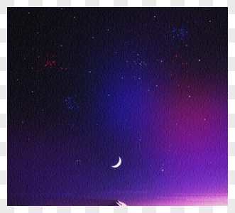 唯美大气红紫蓝色简约星空图片