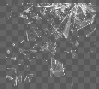 漂浮效果爆炸碎玻璃碎片元素高清图片