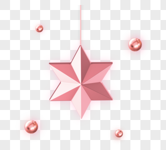 玫瑰金粉色金属星星节日元素图片