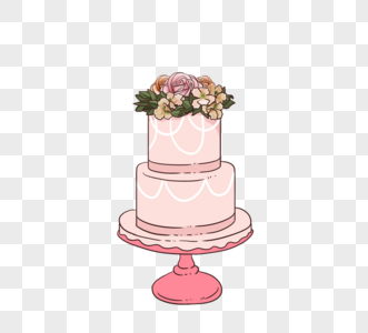 粉色多层婚礼蛋糕图片