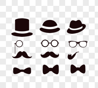 英国绅士形象元素帽子和领带图片