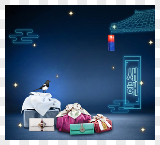 韩国传统新年照明效果创意图片
