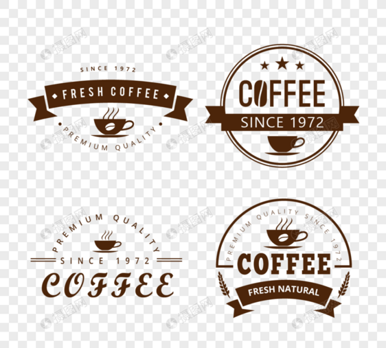 复古拱形创意圆形咖啡店徽标艺术字图标图片