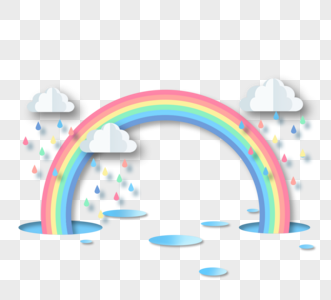 雨天彩虹云创意图案图片