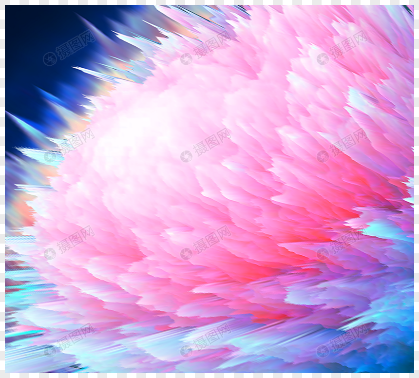 粉红色3d星云大气爆炸效果动态模糊星空图片