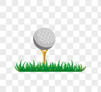 高尔夫球高尔夫球座草地创意简约元素图片