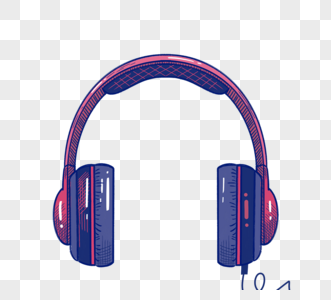 蓝紫色耳机图片