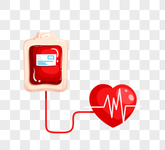 手绘红色献血日元素高清图片