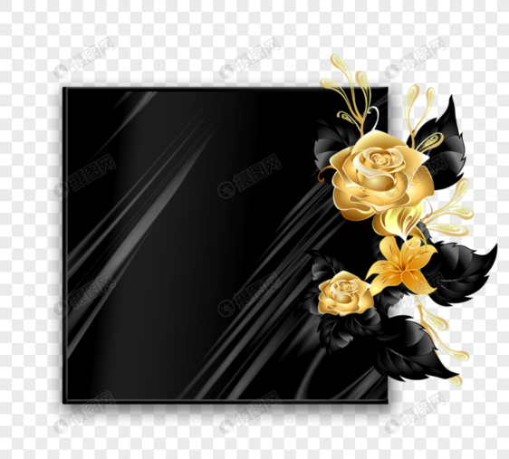 黑色金属质感花边框图片
