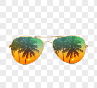 渐变太阳镜创意棕榈树太阳镜图片