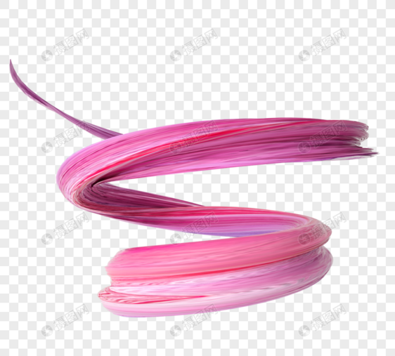 3d粉色螺旋笔刷图片