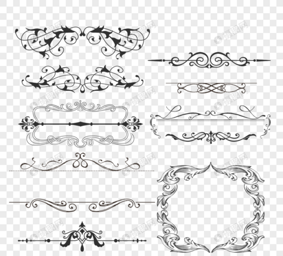 复古华丽边框花边元素图片