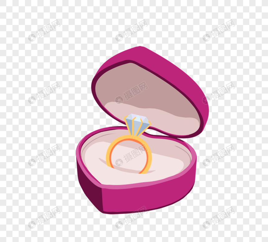 手绘盒子婚礼戒指图片