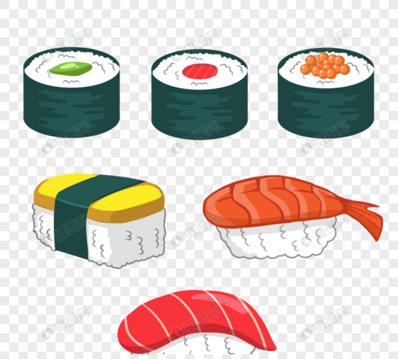 卡通手绘日本寿司图片