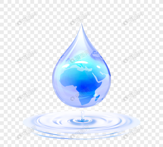 绿色环保生态水滴元素图片