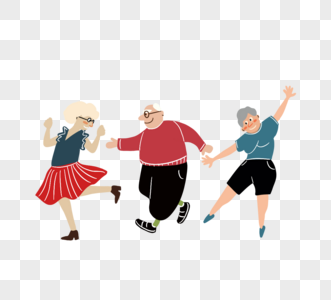 创意老人开心跳舞图片