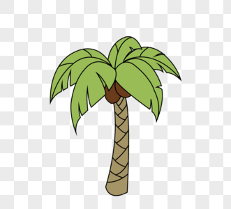 夏季椰子树可爱矢量元素图片