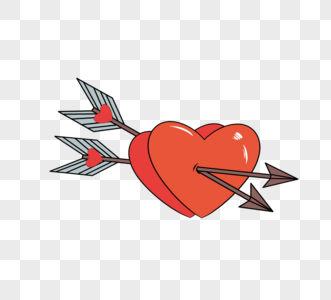 爱情丘比特之箭卡通元素图片