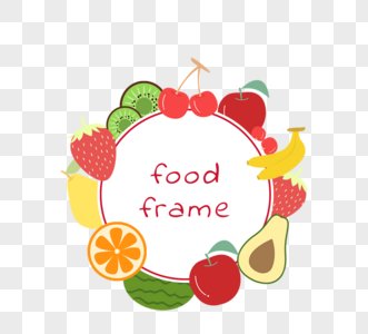 卡通水果食物边框元素图片