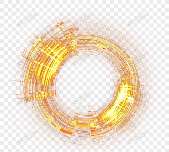 金色放射流光科技圆环图片