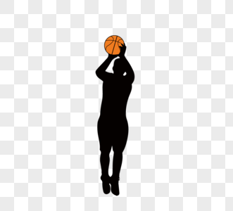 简约篮球运动员剪影元素图片