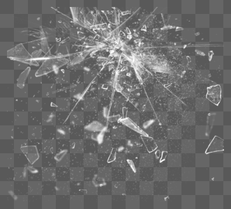 空中爆炸效果破碎玻璃元素图片