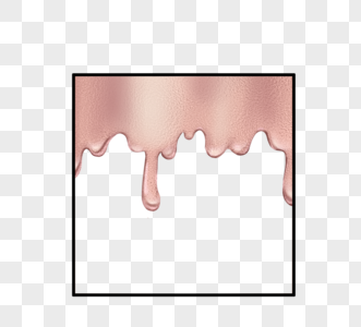 玫瑰金流动液体装饰正方形边框图片
