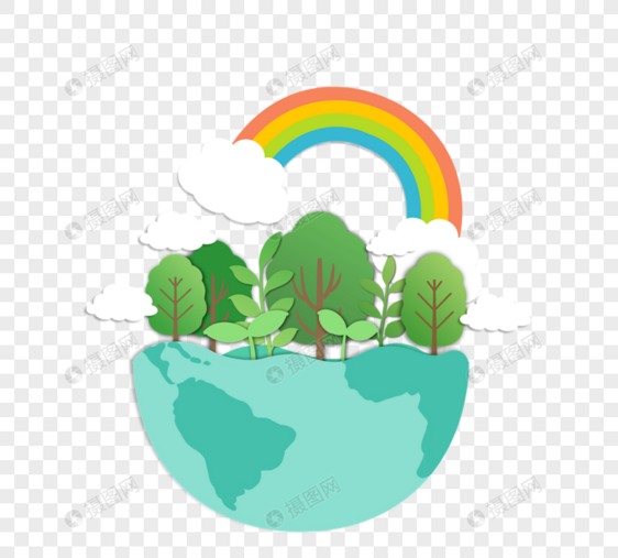 世界环境日树林装饰半球图片