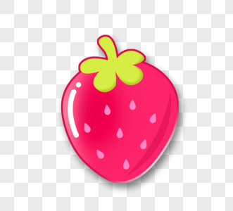 水果美食卡通徽章红色草莓图片