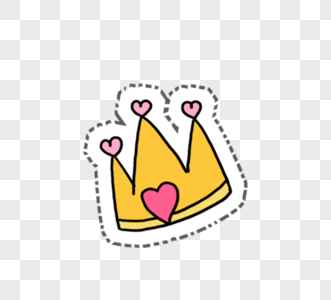 彩色卡通皇冠元素图片素材