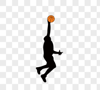 篮球运动员剪影元素图片