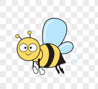 卡通黄色飞行蜜蜂图片